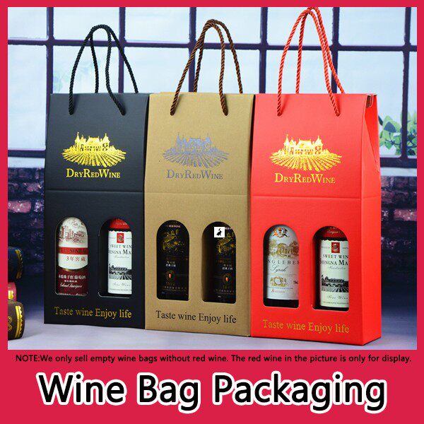 wine bag packaging gift box portable paper bag single double