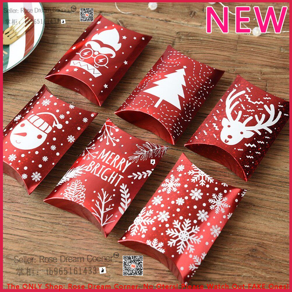 red christmas new year candy box small gift bag kids cookies