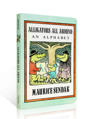 英文原版绘本 Alligators All Around 小鳄鱼学字母 纸板书 廖彩杏书单 名家Maurice Sendak