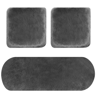 毛绒车垫冬季三件套汽车坐垫单片