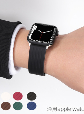 适用apple watch9表带苹果s8手表7代iwatch6/5/se/4/3/2/1硅胶创意运动高级感40/44/45/41mm男女新款Ultra49