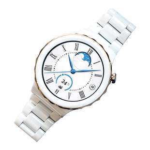 适用华为GT3pro白色陶瓷款手表带GT2表带watchgt智能运动精钢间陶瓷20mm女43 GT女款替换带时尚高级 非原装