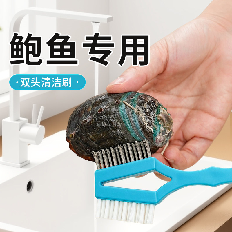 鲍鱼刷子清洗工具刷子双头清洁刷海螺缝隙刷多功能刷家用贝壳刷,家庭/个人清洁工具,缝隙刷,淘宝优惠券,粉丝福利购,淘宝优惠卷