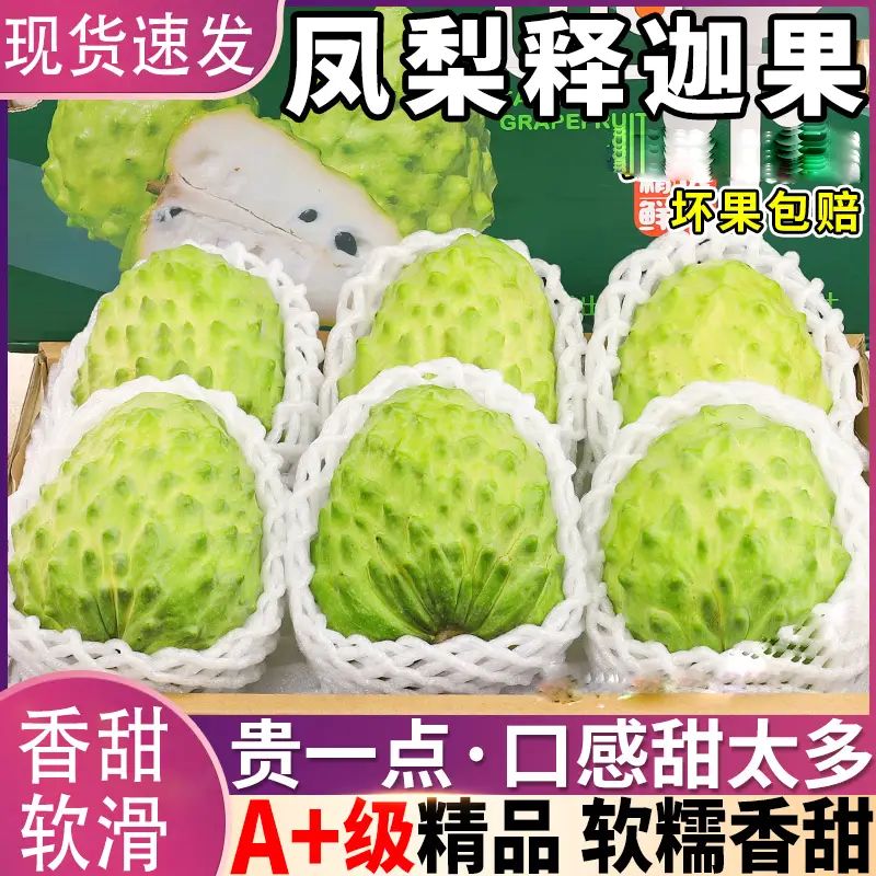 释迦果新鲜番荔枝5斤大目凤梨牛奶佛头果林檎摩尼果当季水果3顺丰