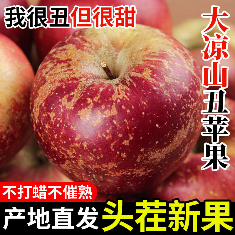 正宗四川大凉山丑苹果冰糖心盐源红富士苹果新鲜水果10斤整箱,水产肉类/新鲜蔬果/熟食,苹果,淘宝优惠券,粉丝福利购,淘宝优惠卷