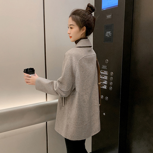 小个子西装领双面羊绒呢子大衣韩版2025新款秋冬中长款毛呢外套女