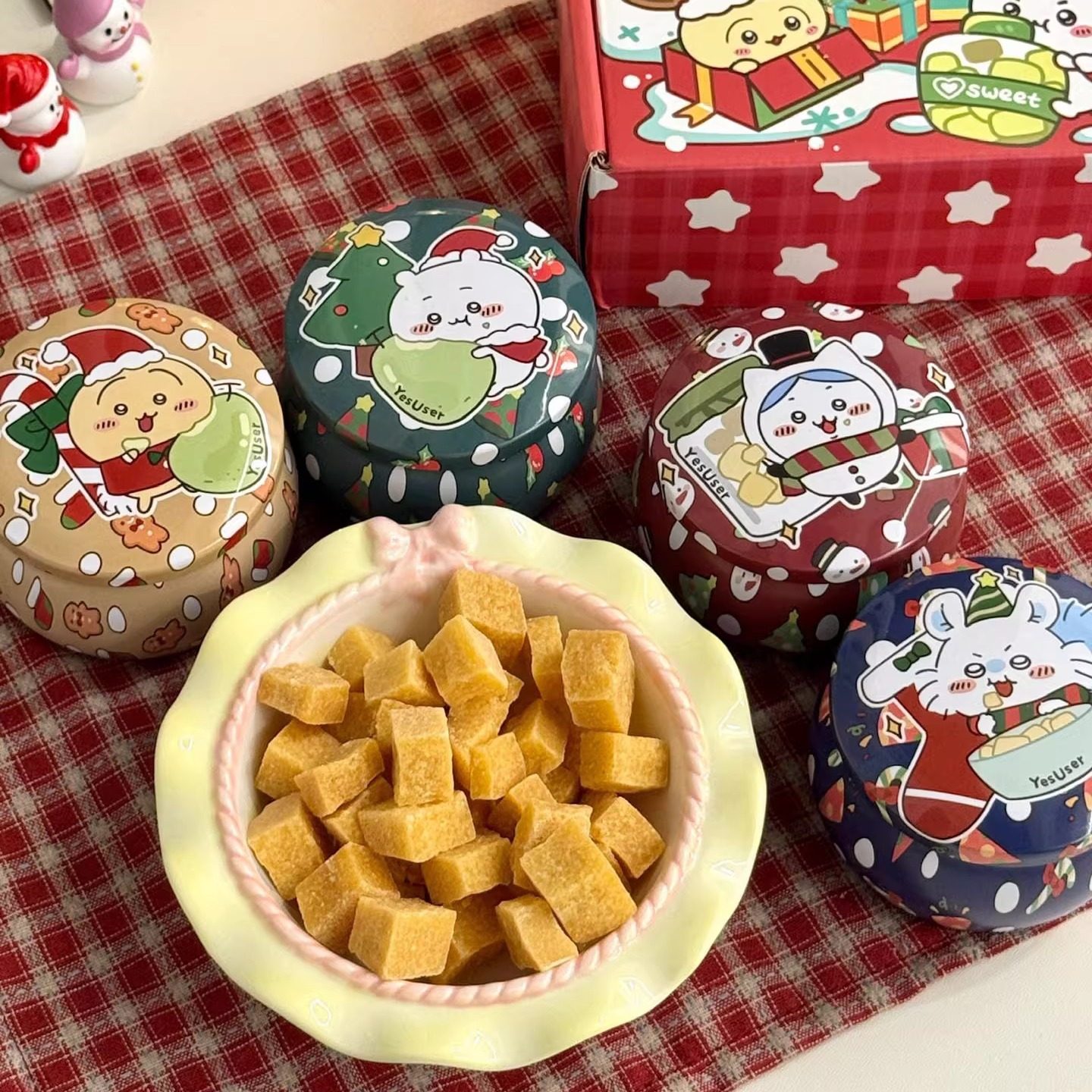 chiikawa手工百草梨膏糖无添加润喉糖铁罐礼盒装送老师女朋友零食