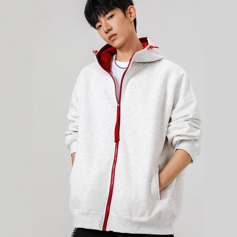 短反开衫拉链上衣外套重磅男款