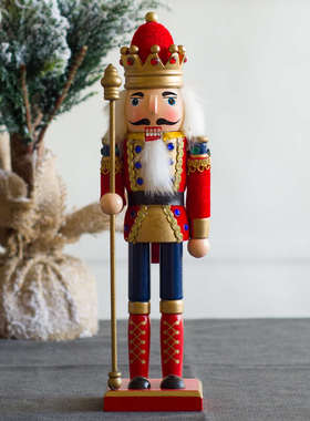 欧式30cm胡桃夹子木偶士兵创意家居酒吧咖啡厅迎宾招财装饰摆件