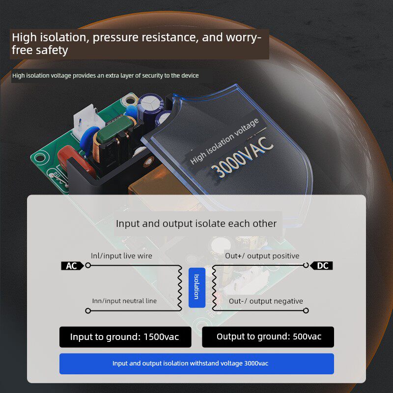 12V5A/24V2.5A开关电源板Dc-Dc隔离稳压降压模块Dc36V-65V至Dc60W