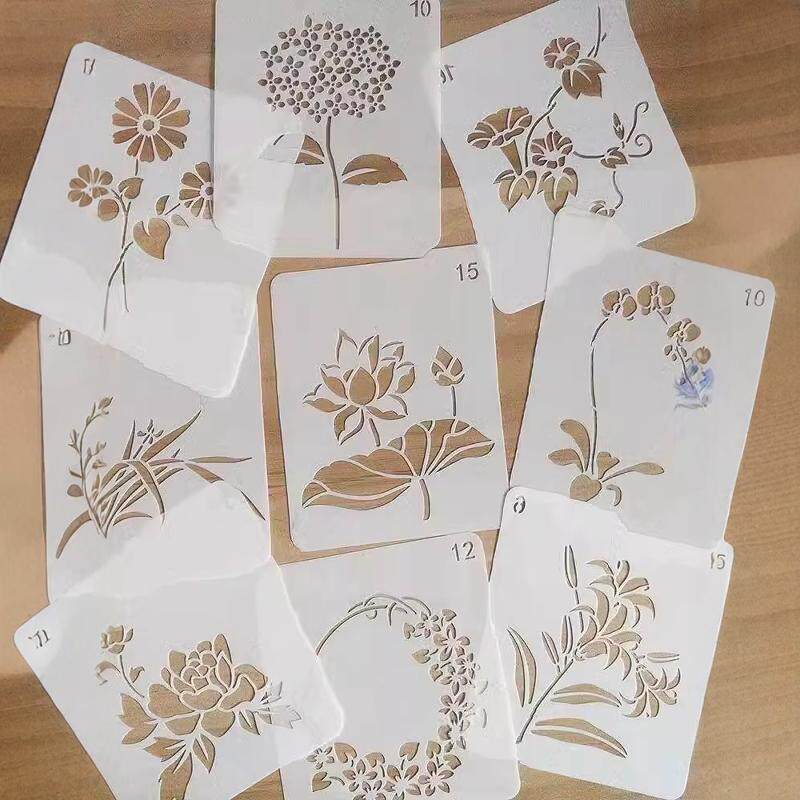 油画棒镂空模板花朵新款喷花模镂空绘画手工画画喷绘花草图案动物