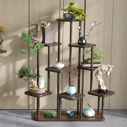 茶叶架展示柜摆件柜茶室茶具茶柜置物架子博古架实木新中式多宝阁