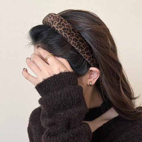 复古气质豹纹洗脸发箍女高颅顶头箍秋冬压发发窟2025新款高端头饰