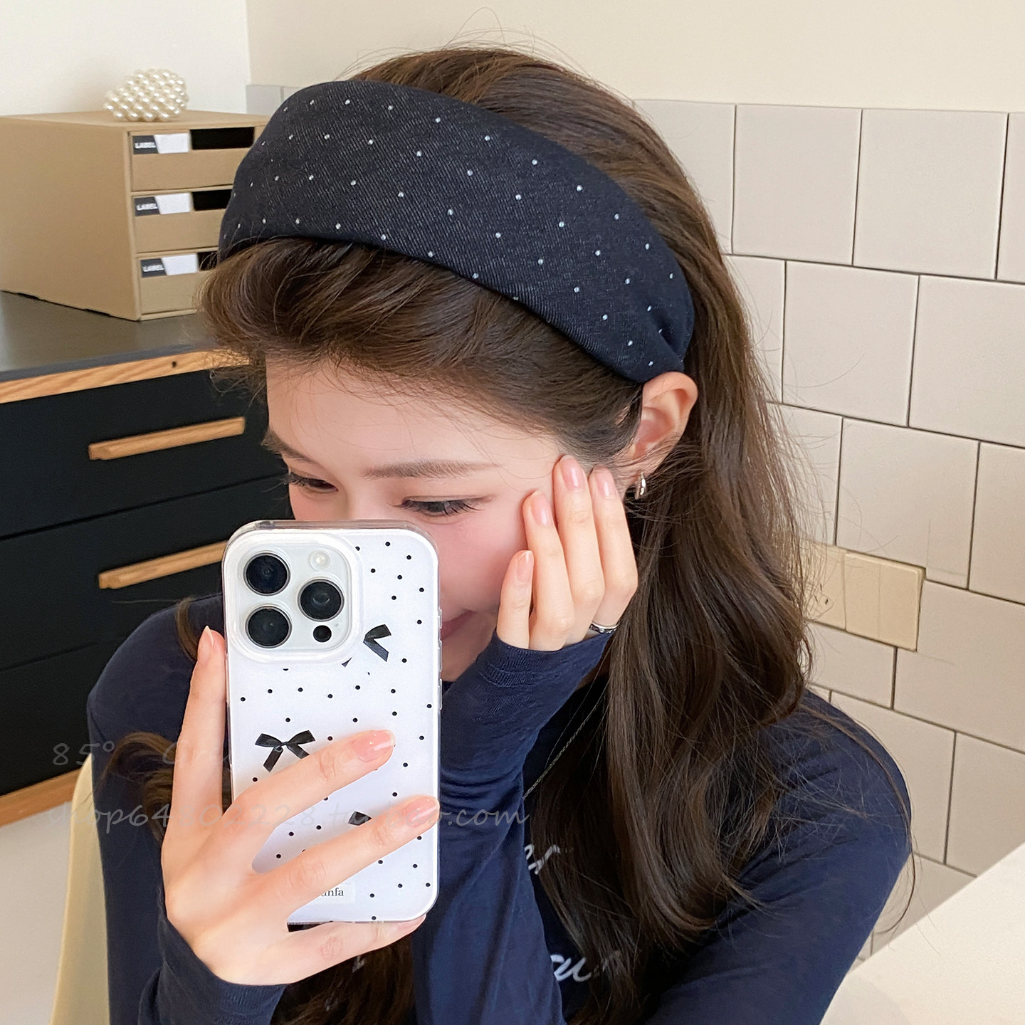 波点宽边发箍女2026新款头箍高颅顶夏天洗脸压发防滑头简约发饰女