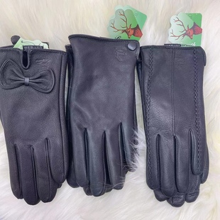 鹿皮真皮手套男士女士加厚加绒