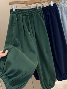 下装 欧货2025冬季 卫裤 显瘦百搭松紧腰加绒休闲束脚灯笼裤 女潮 新款