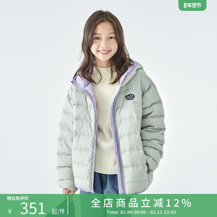 棵初2025年冬季新款中大女童轻薄连帽羽绒服三防面料亲子款上衣