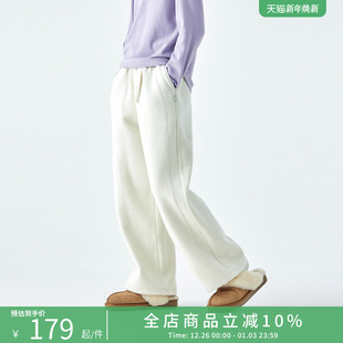 针织休闲百搭直筒裤 亲子中大女童抽绳加绒卫裤 子 新款 棵初25年冬季