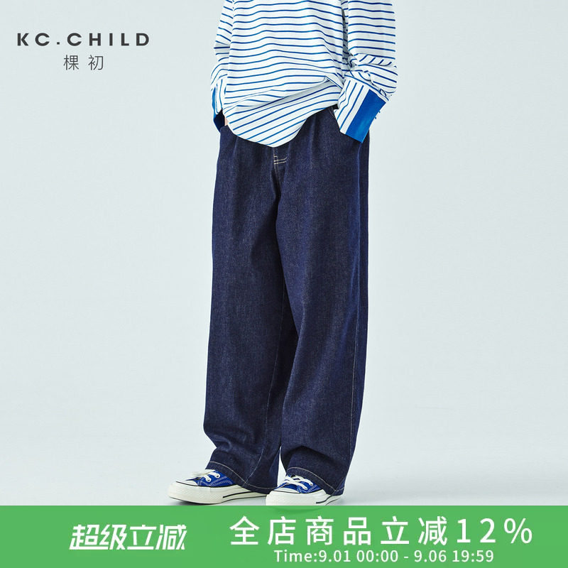 棵初不落色简约牛仔裤图片