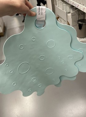 特拉普霍浴缸防滑垫浴室洗漱防摔地垫浅青绿色43x43 厘米