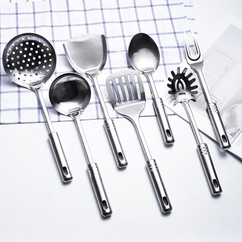 锅铲全套九珠勺厨房用品七件套防套装不锈钢烹饪用具厨具烫手铲柄