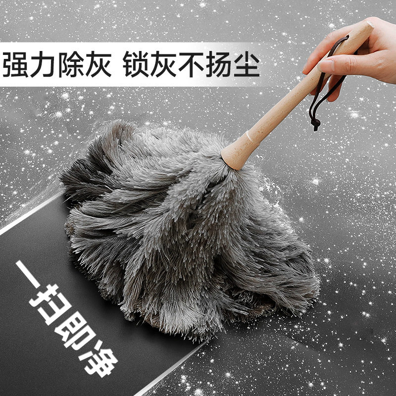 鸵鸟毛掸子除尘掸子家用扫灰清洁商用伸缩鸡毛掸子逗猫除尘掸