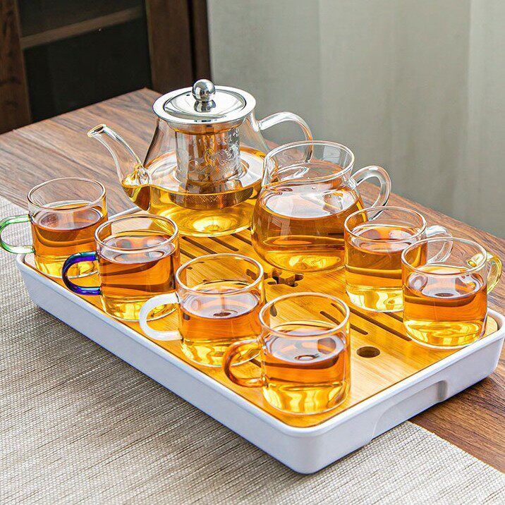 玻璃茶具套装家用茶杯办公室功夫茶具泡茶壶简约小茶台茶道赵之孙
