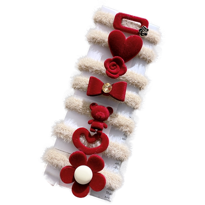 圣诞卡通植绒红色毛绒头绳秋冬扎头发丸子头发圈发绳皮筋喜庆皮套