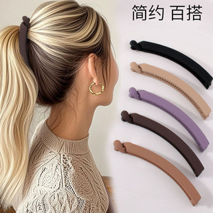 简约磨砂香蕉夹竖夹马尾发夹后脑勺马尾扣发量少竖式发卡夹子头饰