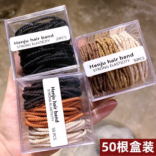 黑色新款弹力发绳扎头不勒橡皮筋