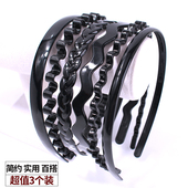 韩国黑色发箍女洗脸头箍发卡发夹简约运动发带带齿压发窟发捆头饰