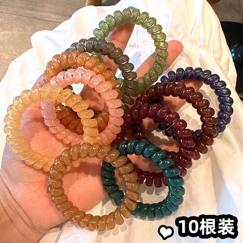 无痕电话线发圈头绳果冻色