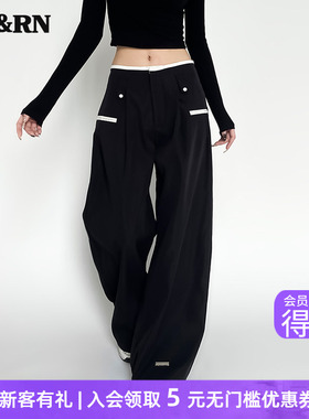 RA&RN撞色阔腿长裤RA23AW017