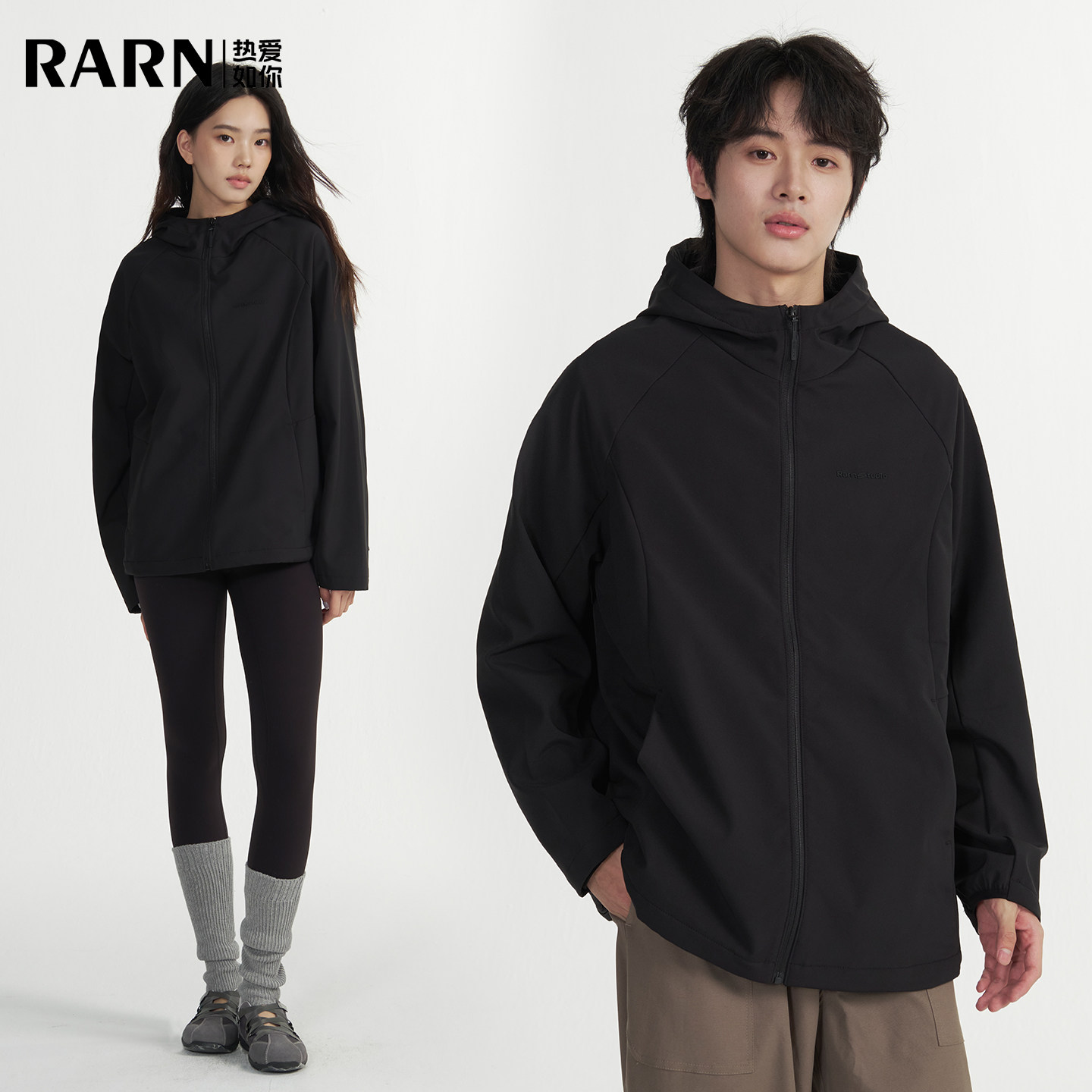 RARN热爱如你2026新款秋装户外软壳衣男轻量宽松防泼水休闲外套图片