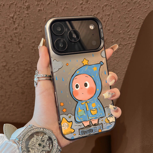 适用于苹果17promax手机壳雨衣星星人16e支架高级感15/13彩银12套新品xr防摔xs男女款17air保护套iPhone14