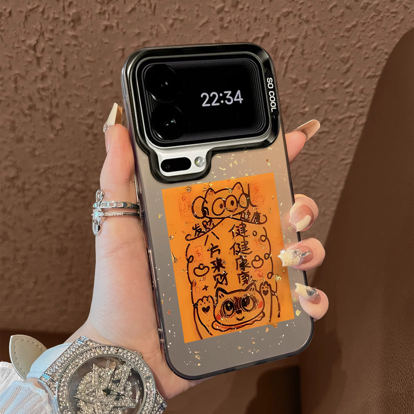 适用于小米17promax手机壳简约猫咪健健康康彩银高级感12spro外全包11个性创意新款男女生13套14/15ultra至尊