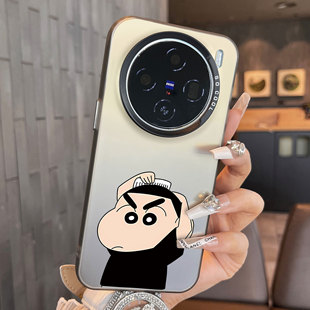 适用于vivox100手机壳卫衣蜡笔小新x90创意x80新品x70男女款红色彩银简约新年60全包防摔保护套高级感x100pro