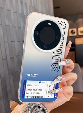 适用于华为mate60pro手机壳高级感渐变蓝色机票简约50e创意个性彩银40+套新品30epro防摔男女款保护套60pro十