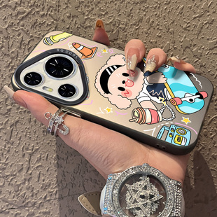 适用于华为pura80pro十手机壳话筒奶茶狗支架高级感p60art简约p40+彩银p50e套防摔p30新款男女生p70ultra