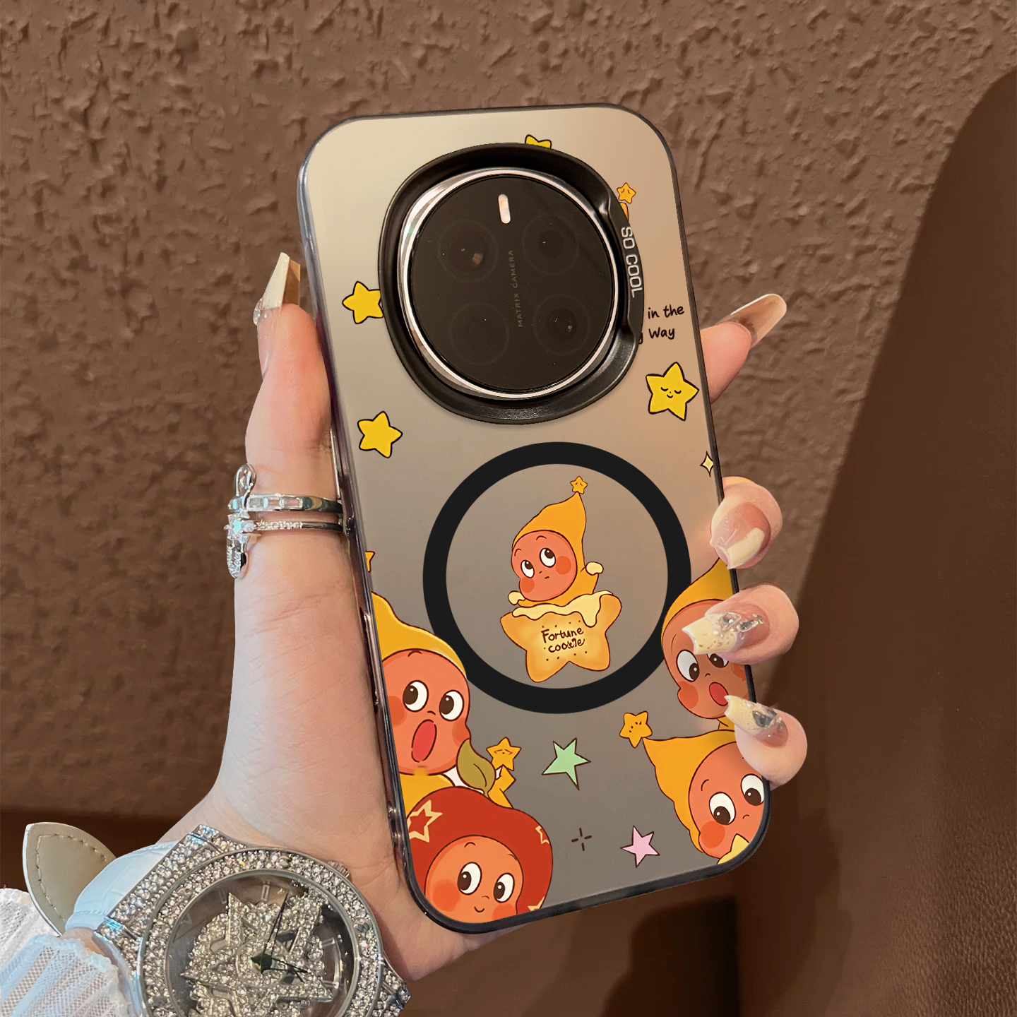 适用于荣耀magic7pro手机壳好奇星星人支架磁吸新品7男女款6pro全包防摔高级感保护套简约honormagic6