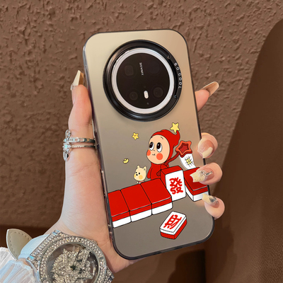 适用于华为mate80promax手机壳红色网兜小人支架50系列60彩银40+新品30epro防摔男女air保护套pura70ultra