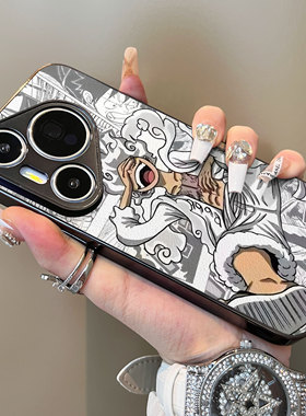 适用于华为pura70proUltra手机壳白色黑线条男孩支架小羊皮p40高级感p50e外全包防摔P60新款男女P70pro十套软