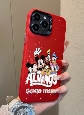 适用于小米15手机壳简约米奇家族红色彩银高级感12spro外全包11ultra新款男女生13pro套14至尊红米note13