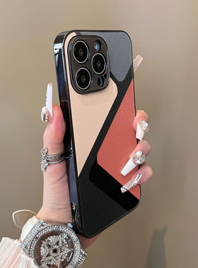 适用于华为mate70Pro+手机壳红灰色块支架小羊皮Mate30/40e外全包防摔硬mate50pro套个性曲屏60十高级感