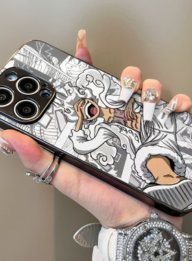 适用于苹果16promax手机壳白色黑线条男孩支架16e小羊皮iphone12/13套xs全包防摔15新款xr男女11pro外14Prom