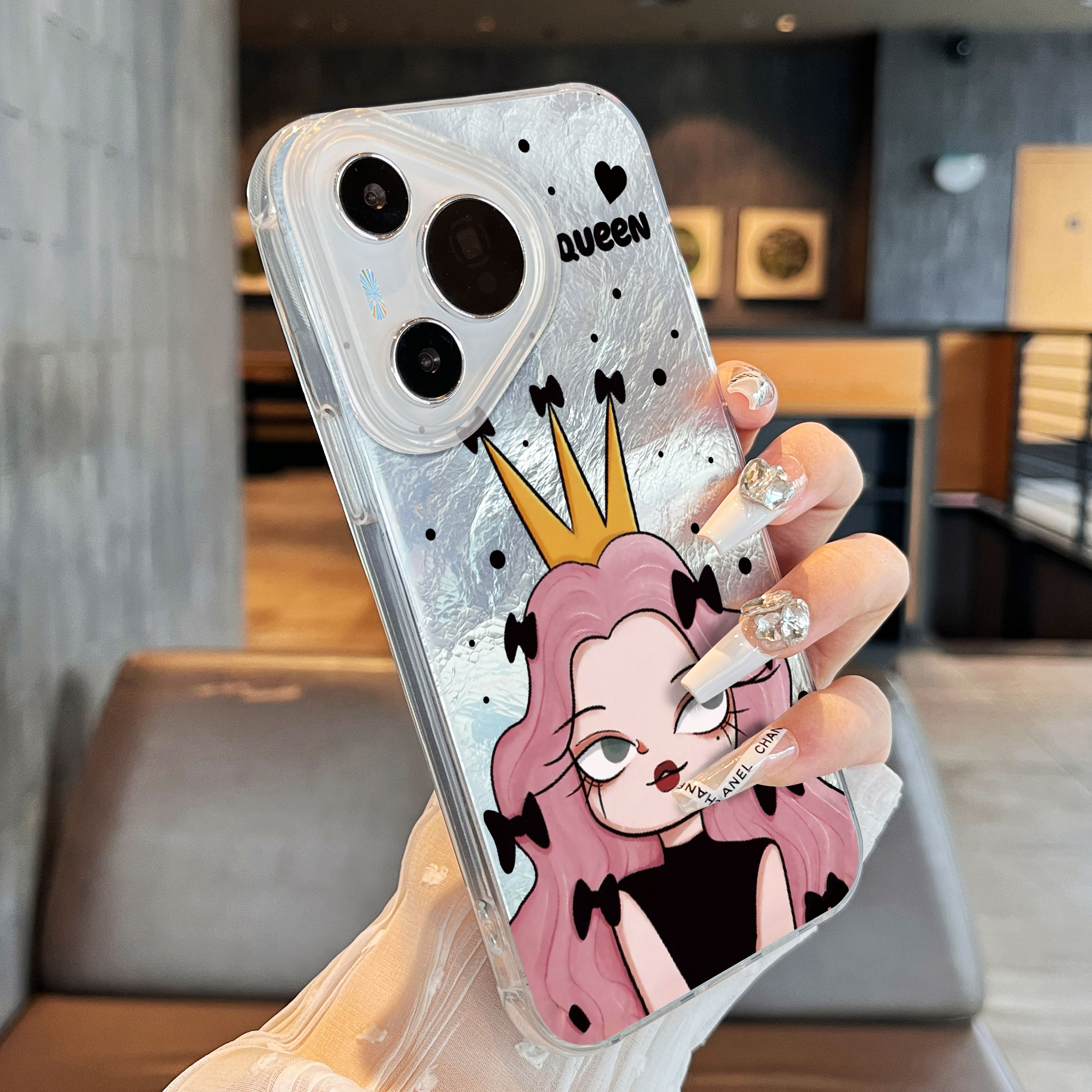 手机壳锡纸纹防摔华为简约