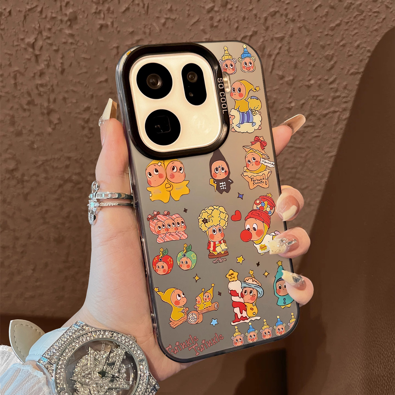 适用于OPPOFindx9pro手机壳彩色帽星星人支架彩银新品x7ultra至尊版男女款全包x6/x5防摔保护套简约findx8