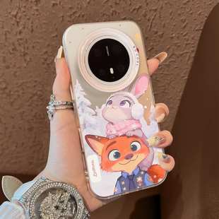 保护套70air 30e防摔男女款 适用于华为mate80promax手机壳疯狂动物城尼克朱迪支架60简约50e系列彩银40 套新品