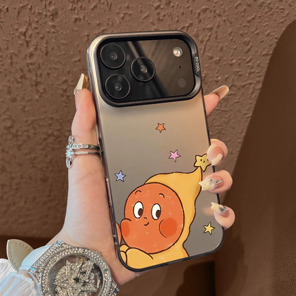 适用于苹果17promax手机壳贴贴黄橙星星人14支架高级感15苹果13彩银12套新品xr防摔xs男女款保护套iPhone16e