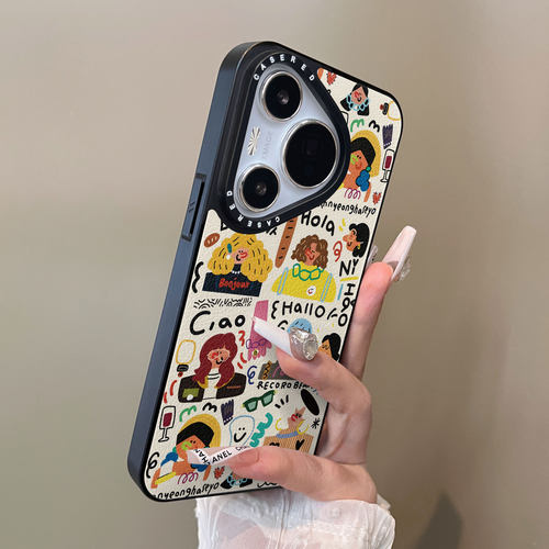 适用于华为pura80pro+手机壳时尚女孩们p80plus十刀锋小羊皮支架p60简约p40新款p50e套防摔男女生p70ultra